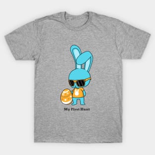 Blue Easter Bunny My First Hunt Egg T-Shirt